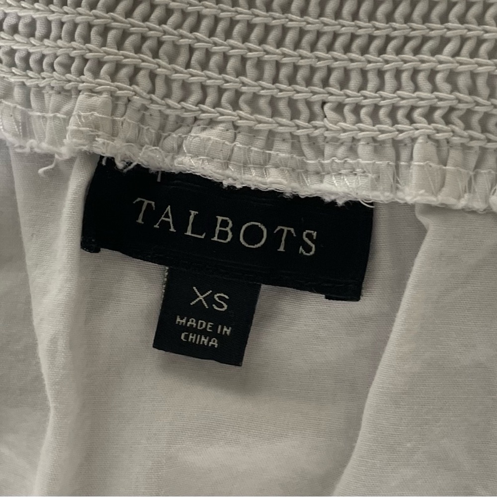 Talbots White Floral Embroidered Boho Peasant Blouse - Picture 4 of 6
